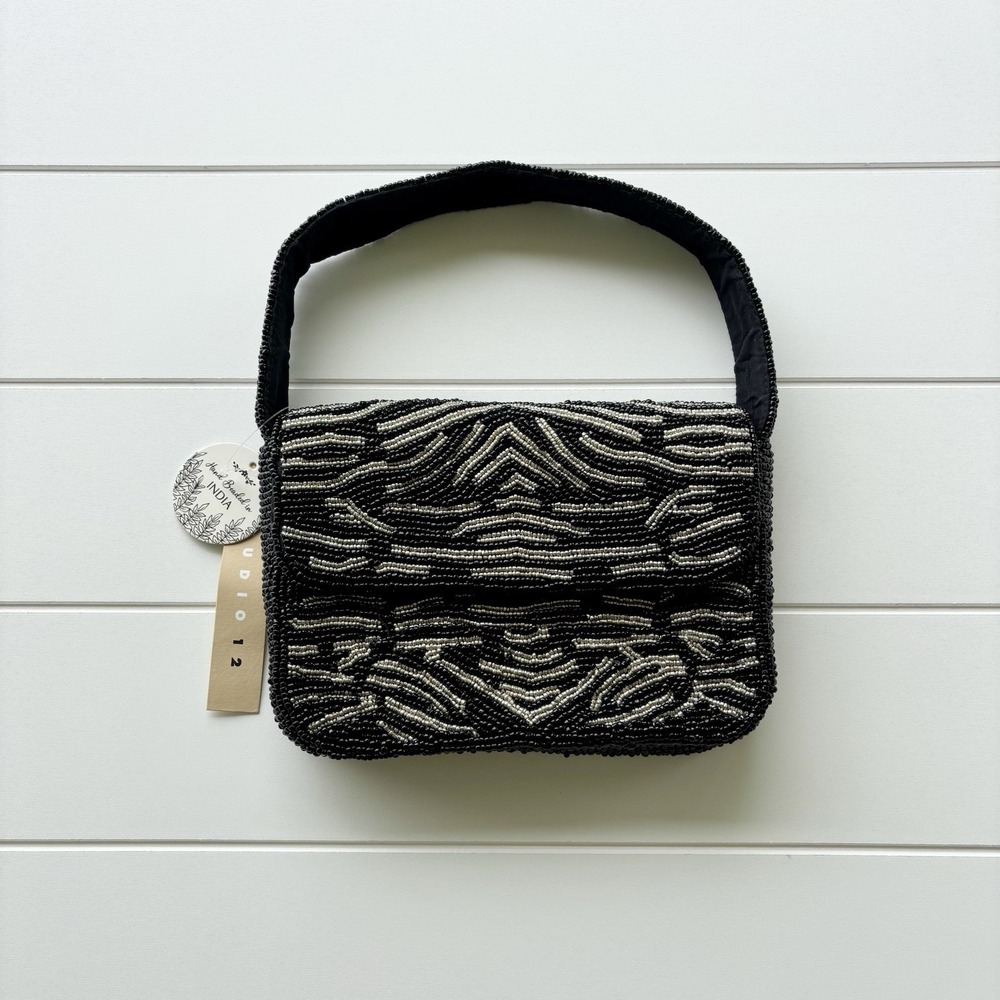 Viral Tik Tok Animal Print Zebra Beaded Bag - Picture 2 of 13
